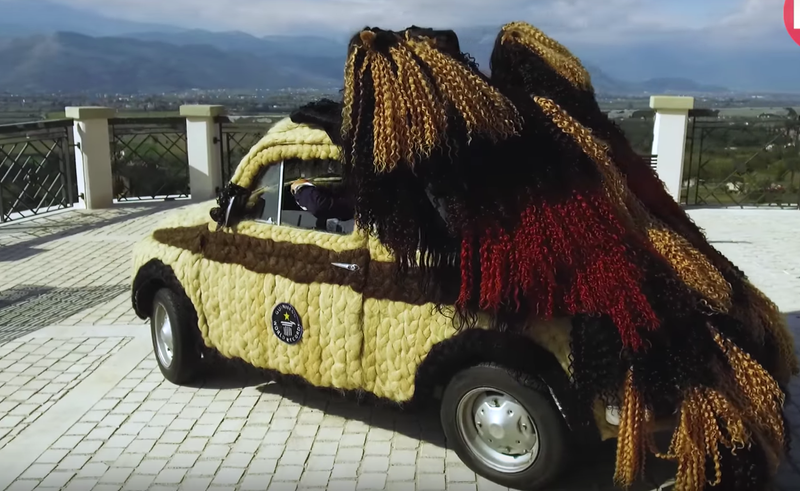 Illustration for article titled There Is Actually A Car Covered In Human Hair